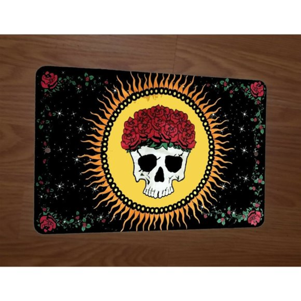 Skull and Roses Sun Space Face Grateful Dead Music Poster 8x12 Metal‎ Wall Sign